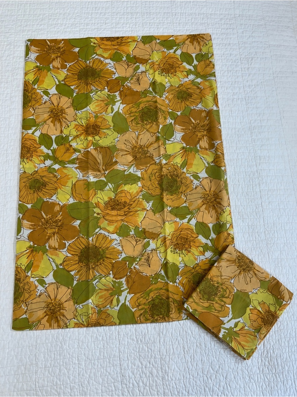 Wondercale Springmaid Standard Pillowcase Set of 2 Vintage Mod 1970 Floral